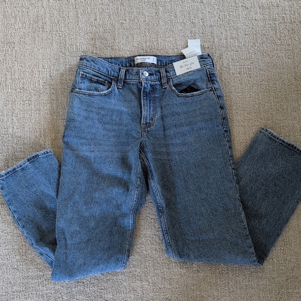 Abercrombie & Fitch Blue Straight Leg Jeans Timeless Style